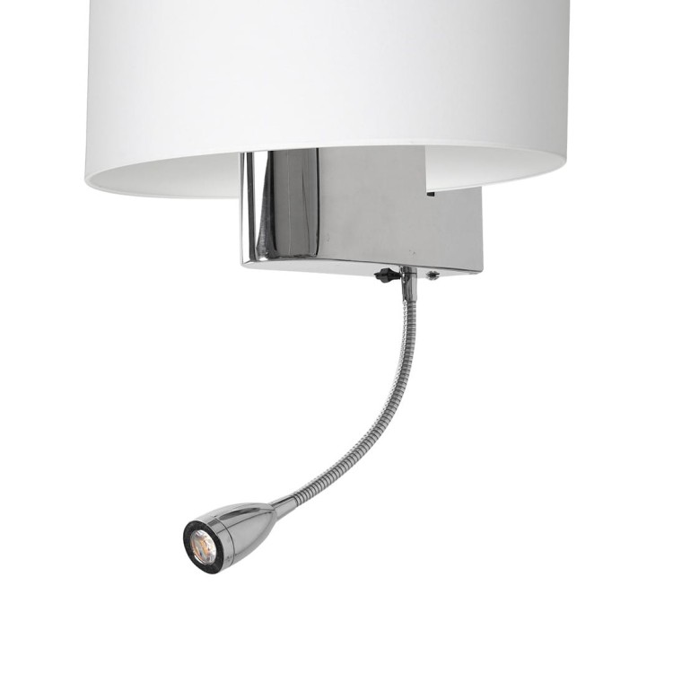 Kinkiet CASINO WHITE/CHROME 1xE27 + 1W LED ML6372 Milagro