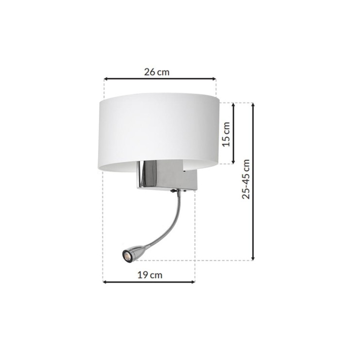 Kinkiet CASINO WHITE/CHROME 1xE27 + 1W LED ML6372 Milagro