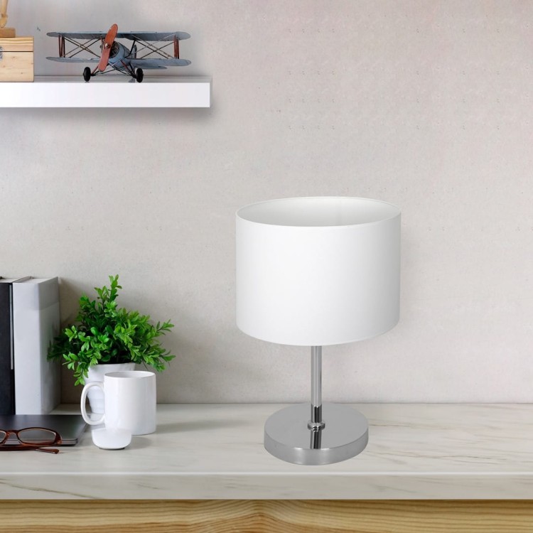 Lampka stołowa CASINO WHITE/CHROME 1xE27 ML6375 Milagro