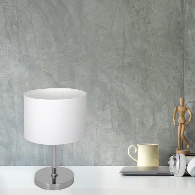 Lampka stołowa CASINO WHITE/CHROME 1xE27 ML6375 Milagro