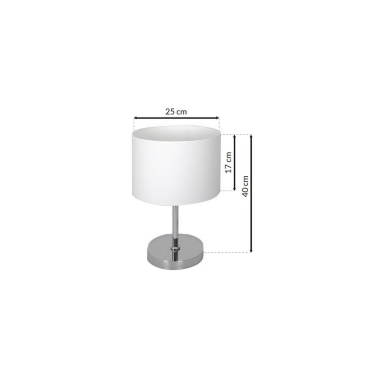 Lampka stołowa CASINO WHITE/CHROME 1xE27 ML6375 Milagro
