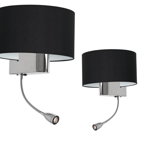 Kinkiet CASINO BLACK/CHROME 1xE27 + 1W LED ML6378 Milagro