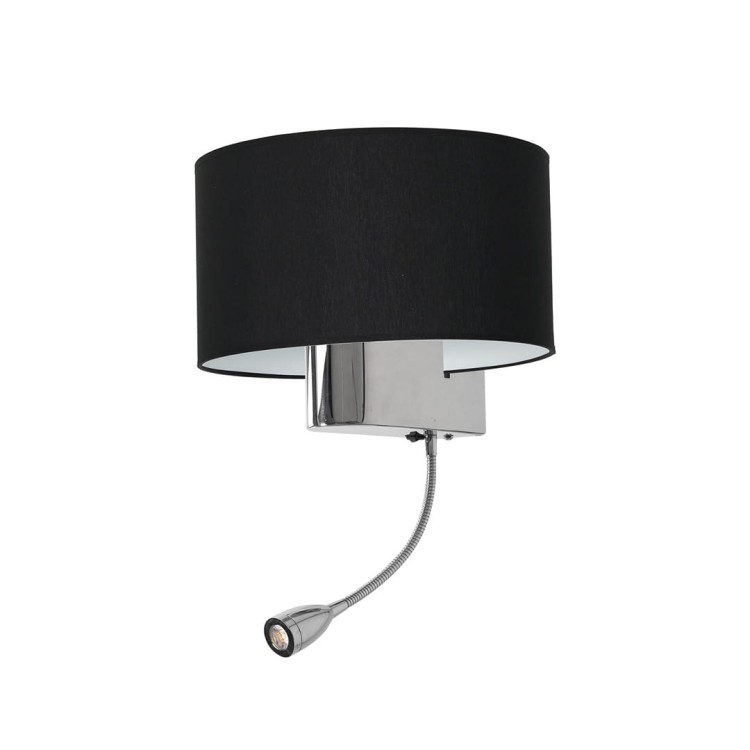 Kinkiet CASINO BLACK/CHROME 1xE27 + 1W LED ML6378 Milagro