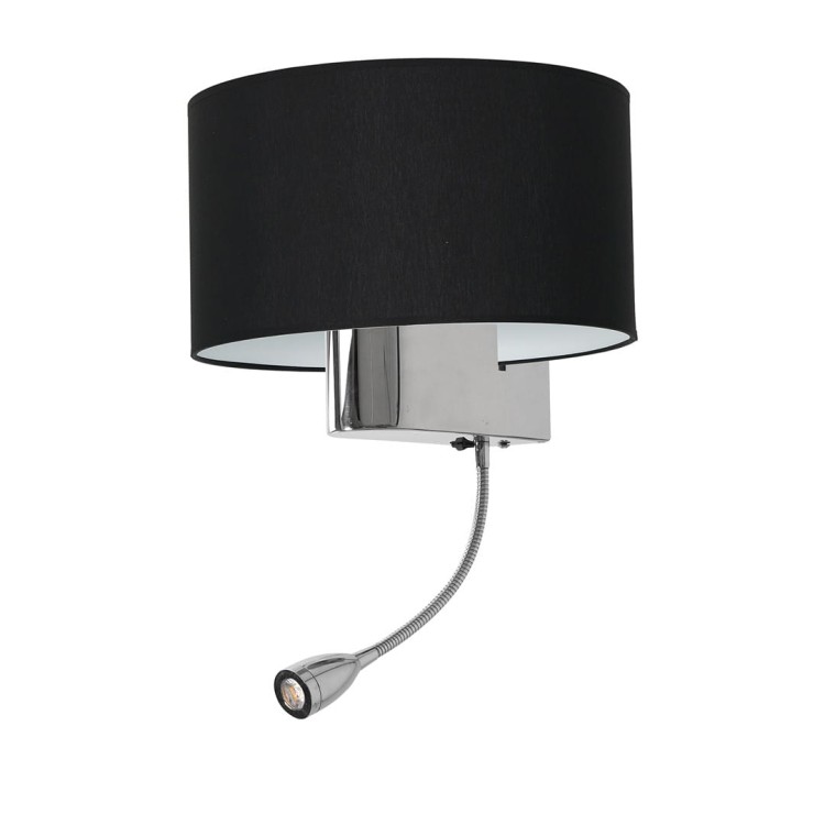 Kinkiet CASINO BLACK/CHROME 1xE27 + 1W LED ML6378 Milagro