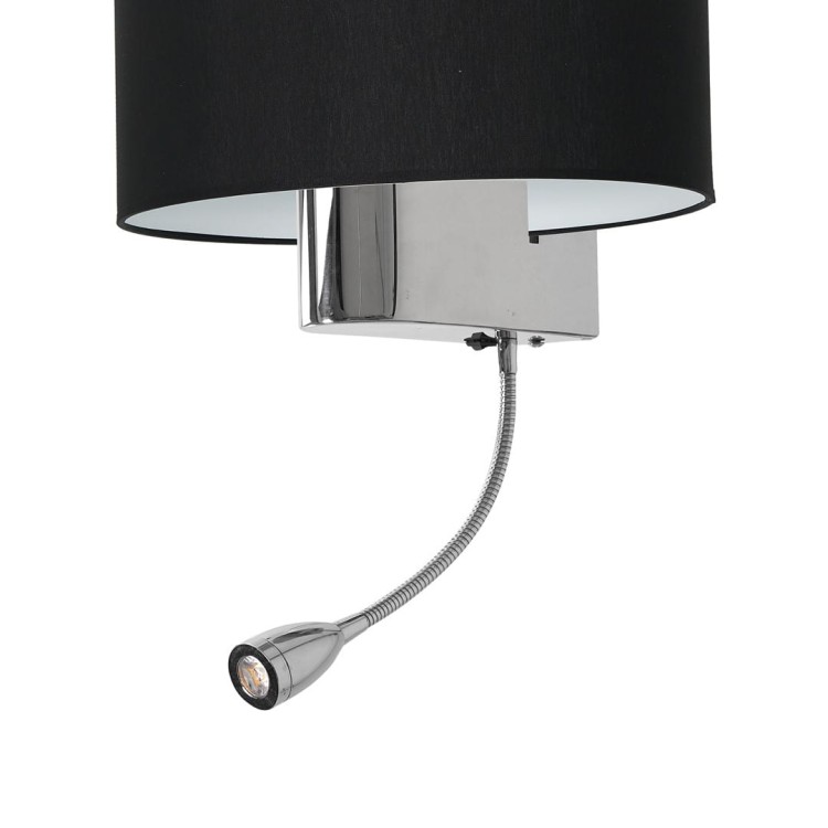 Kinkiet CASINO BLACK/CHROME 1xE27 + 1W LED ML6378 Milagro