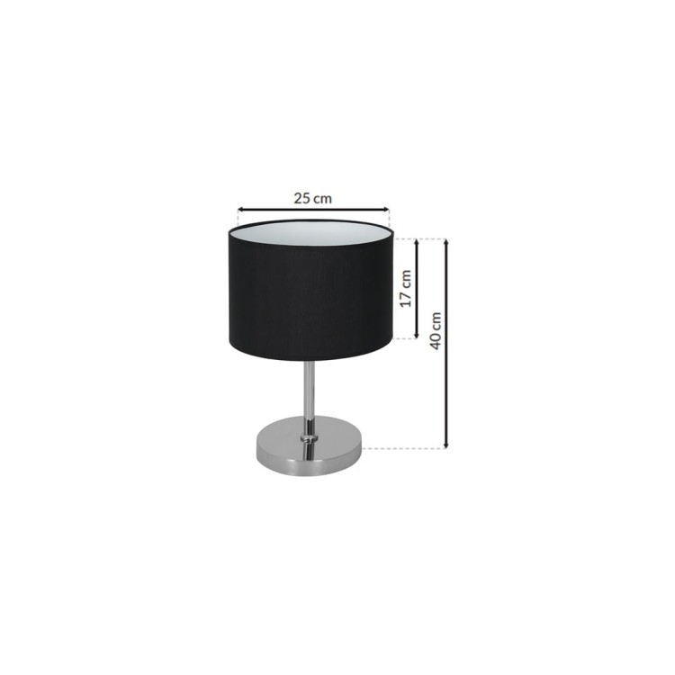 Lampka stołowa CASINO BLACK/CHROME 1xE27 ML6381 Milagro