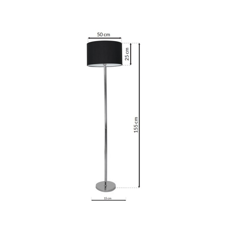 Lampa stojąca CASINO BLACK/CHROME 1xE27 ML6382 Milagro
