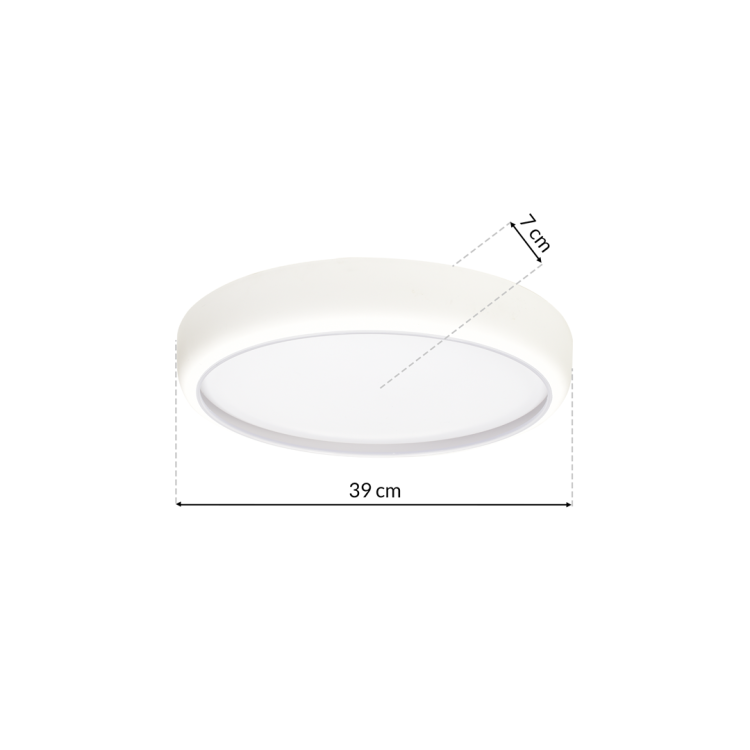 Plafoniera Plafon GEA WHITE 36W LED 390mm ML6393 Milagro z pilotem do salonu sypialni korytarza jadalni oprawa lampa sufitowa nowoczesna oświetleniowa biały biała barwa zmienna zimna neutralna biała dzienna Inspiracje Premium