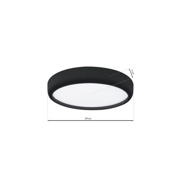 Plafoniera Plafon GEA BLACK 36W LED 390mm ML6394 Milagro z pilotem do salonu sypialni korytarza jadalni oprawa lampa sufitowa nowoczesna oświetleniowa czarny czarna barwa zmienna zimna neutralna biała dzienna Inspiracje Premium