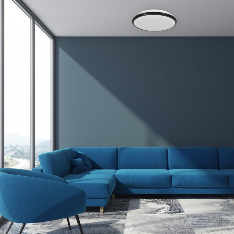 Plafoniera Plafon TERMA BLACK 18W LED IP44 280mm ML6402 Milagro do łazienki salonu sypialni korytarza jadalni oprawa lampa sufitowa nowoczesna oświetleniowa czarna czarny barwa neutralna biała dzienna Inspiracje Premium