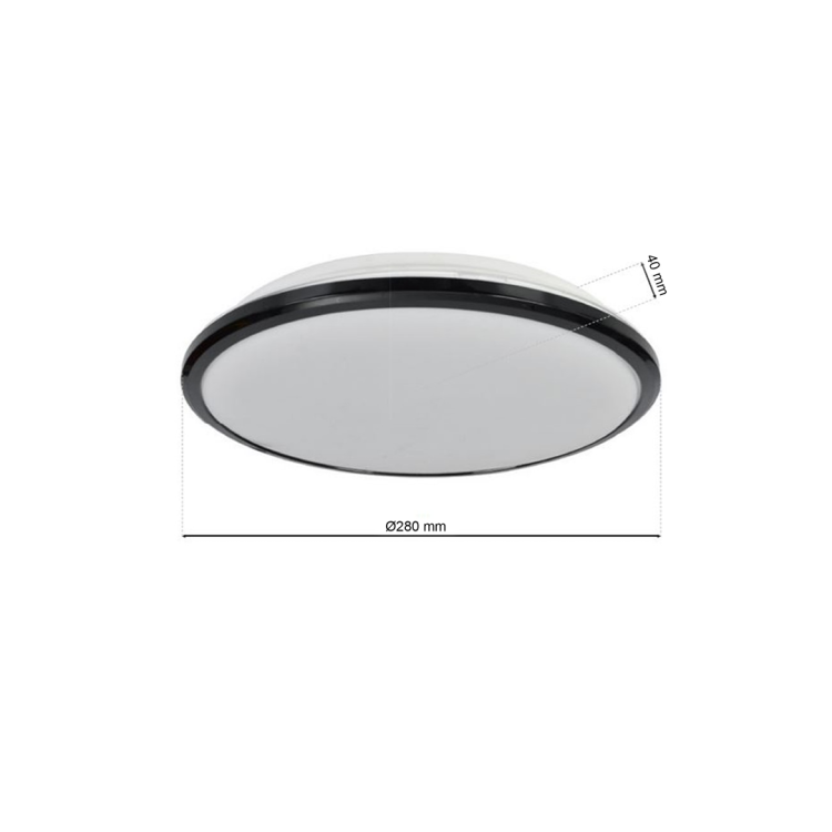 Plafoniera Plafon TERMA BLACK 18W LED IP44 280mm ML6402 Milagro do łazienki salonu sypialni korytarza jadalni oprawa lampa sufitowa nowoczesna oświetleniowa czarna czarny barwa neutralna biała dzienna Inspiracje Premium