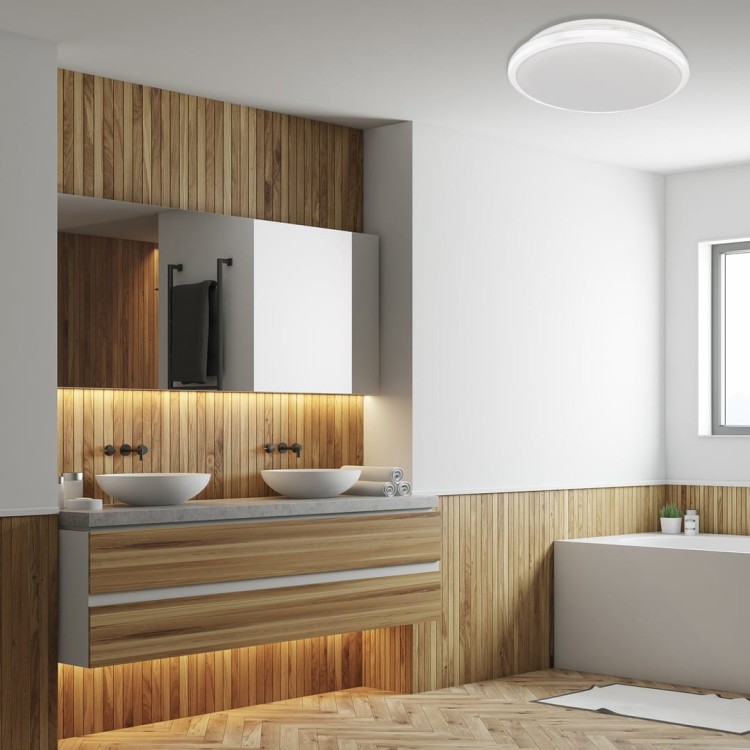 Plafoniera Plafon TERMA WHITE 24W LED IP44 360mm ML6403 Milagro do łazienki salonu sypialni korytarza jadalni oprawa lampa sufitowa nowoczesna oświetleniowa biała biały barwa neutralna biała dzienna Inspiracje Premium