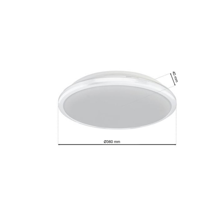 Plafoniera Plafon TERMA WHITE 24W LED IP44 360mm ML6403 Milagro do łazienki salonu sypialni korytarza jadalni oprawa lampa sufitowa nowoczesna oświetleniowa biała biały barwa neutralna biała dzienna Inspiracje Premium