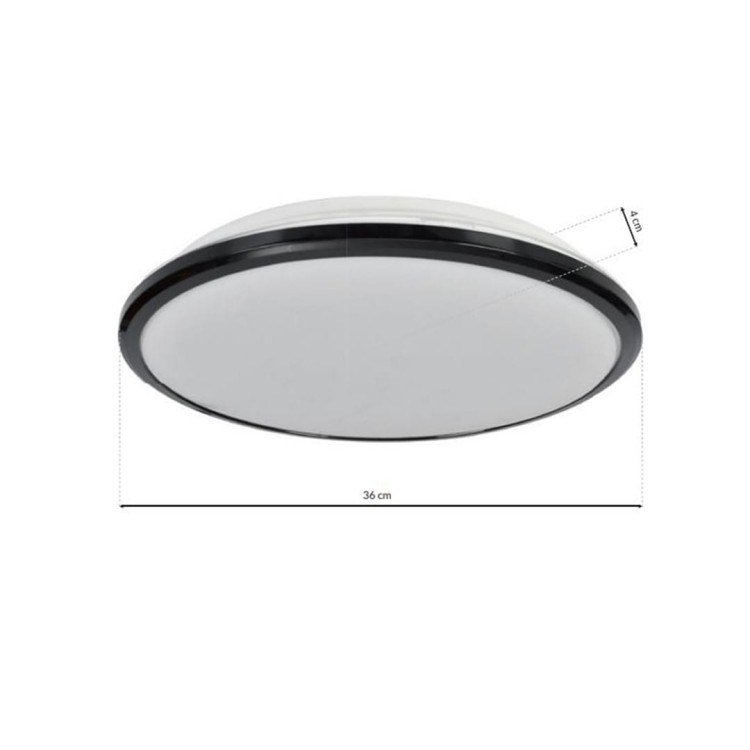 Plafoniera Plafon TERMA BLACK 24W LED IP44 360mm ML6404 Milagro do łazienki salonu sypialni korytarza jadalni oprawa lampa sufitowa nowoczesna oświetleniowa czarna czarny barwa neutralna biała dzienna Inspiracje Premium