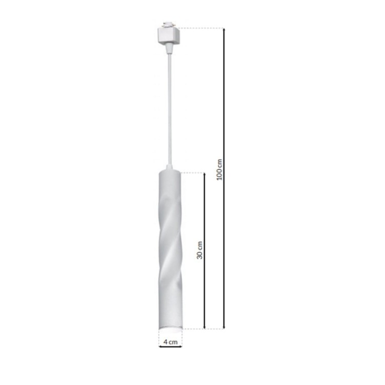 TRACK LIGHT PENDANT TWISTED WHITE 3W LED ML6509 Milagro