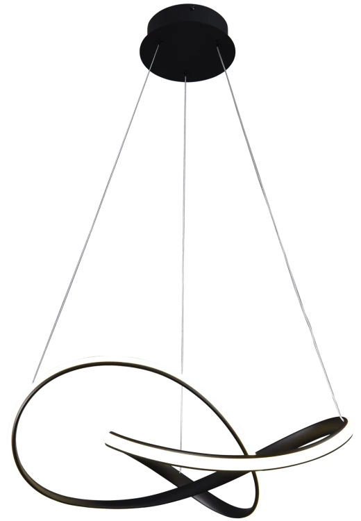 Lampa sufitowa wisząca fale Industrialna Loft CAPPIO BLACK 36W LED ML6771 Milagro 4000K 60cm nowoczesna oprawa oświetleniowa wyginana metal żyrandol czarny czarna zwis Inspiracje Premium