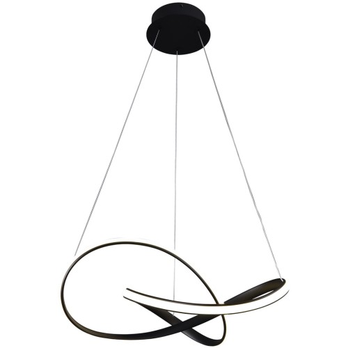 Lampa sufitowa wisząca fale Industrialna Loft CAPPIO BLACK 36W LED ML6771 Milagro 4000K 60cm nowoczesna oprawa oświetleniowa wyginana metal żyrandol czarny czarna zwis Inspiracje Premium