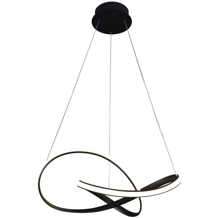 Lampa sufitowa wisząca fale Industrialna Loft CAPPIO BLACK 36W LED ML6771 Milagro 4000K 60cm nowoczesna oprawa oświetleniowa wyginana metal żyrandol czarny czarna zwis Inspiracje Premium