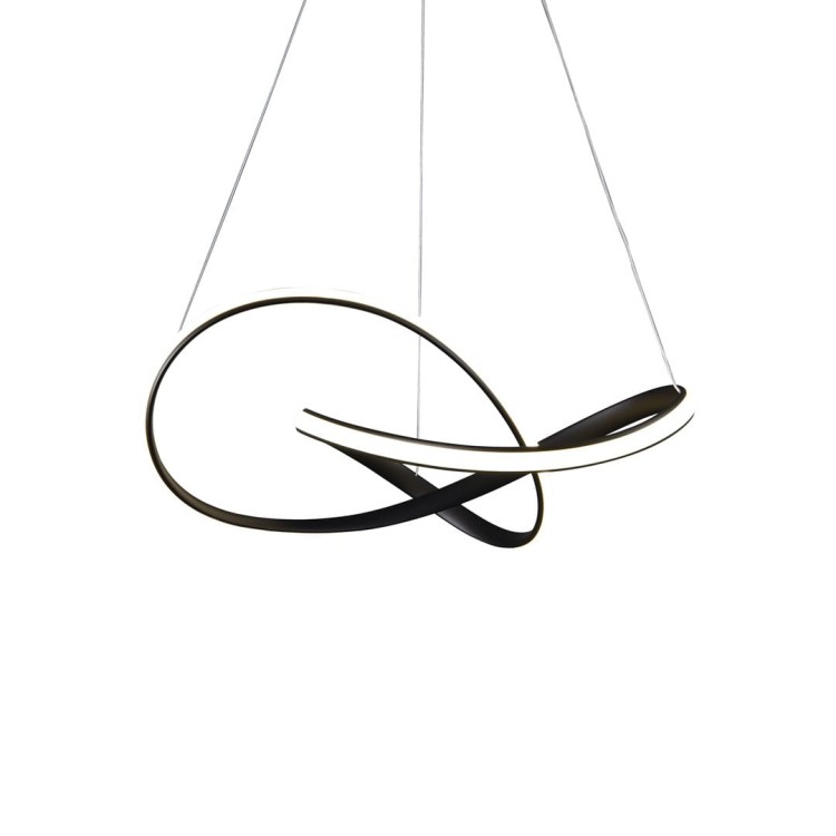 Lampa sufitowa wisząca fale Industrialna Loft CAPPIO BLACK 36W LED ML6771 Milagro 4000K 60cm nowoczesna oprawa oświetleniowa wyginana metal żyrandol czarny czarna zwis Inspiracje Premium