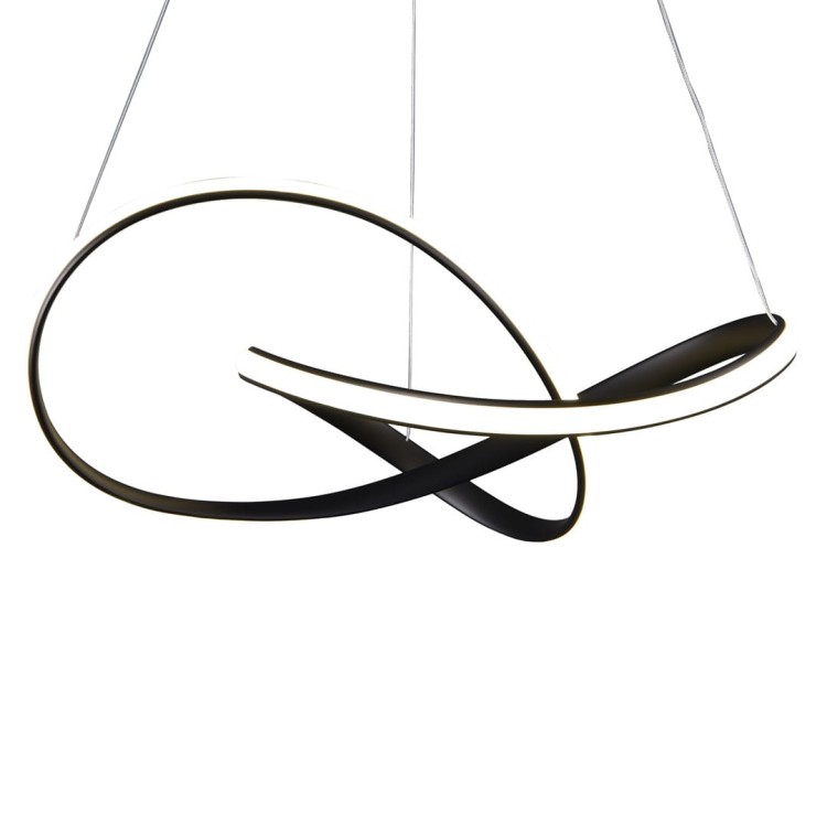 Lampa sufitowa wisząca fale Industrialna Loft CAPPIO BLACK 36W LED ML6771 Milagro 4000K 60cm nowoczesna oprawa oświetleniowa wyginana metal żyrandol czarny czarna zwis Inspiracje Premium