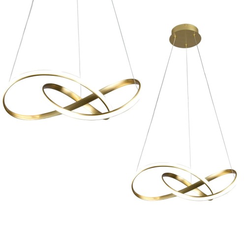 Lampa sufitowa wisząca fale Industrialna Loft CAPPIO GOLD 36W LED ML6772 Milagro 4000K 60cm nowoczesna oprawa oświetleniowa wyginana metal żyrandol złoty złota zwis Inspiracje Premium