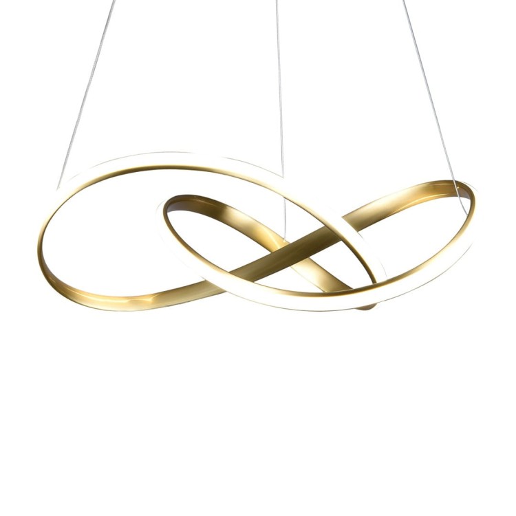 Lampa sufitowa wisząca fale Industrialna Loft CAPPIO GOLD 36W LED ML6772 Milagro 4000K 60cm nowoczesna oprawa oświetleniowa wyginana metal żyrandol złoty złota zwis Inspiracje Premium