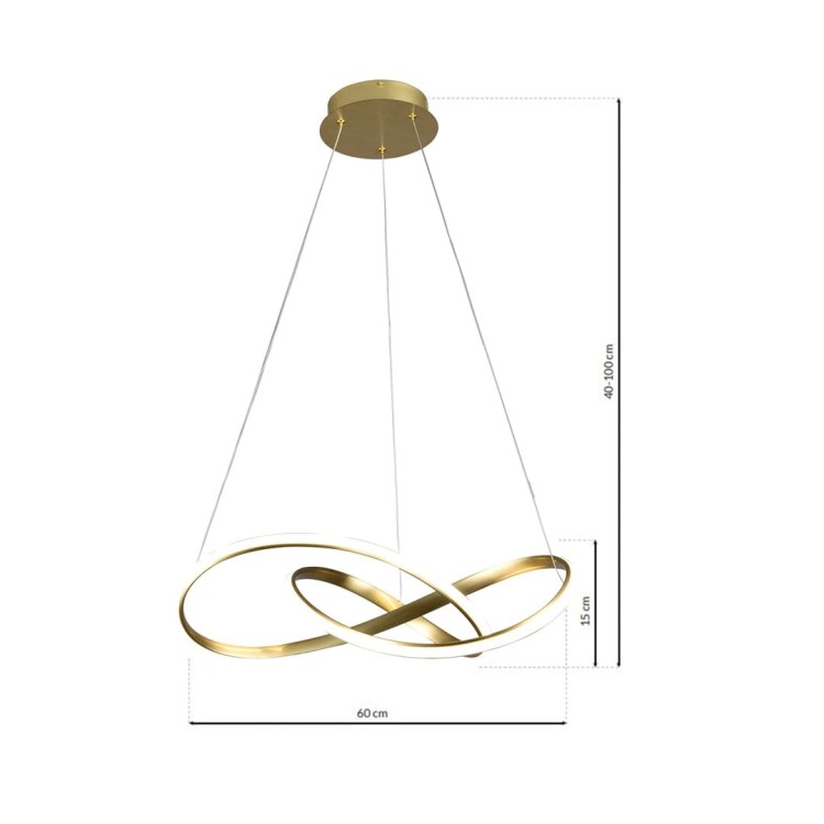 Lampa sufitowa wisząca fale Industrialna Loft CAPPIO GOLD 36W LED ML6772 Milagro 4000K 60cm nowoczesna oprawa oświetleniowa wyginana metal żyrandol złoty złota zwis Inspiracje Premium