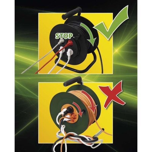 Przedłużacz bębnowy otwarty 4 gniazda 25m zwijany 3x1,5 nieruchomy środek P19425P Emos