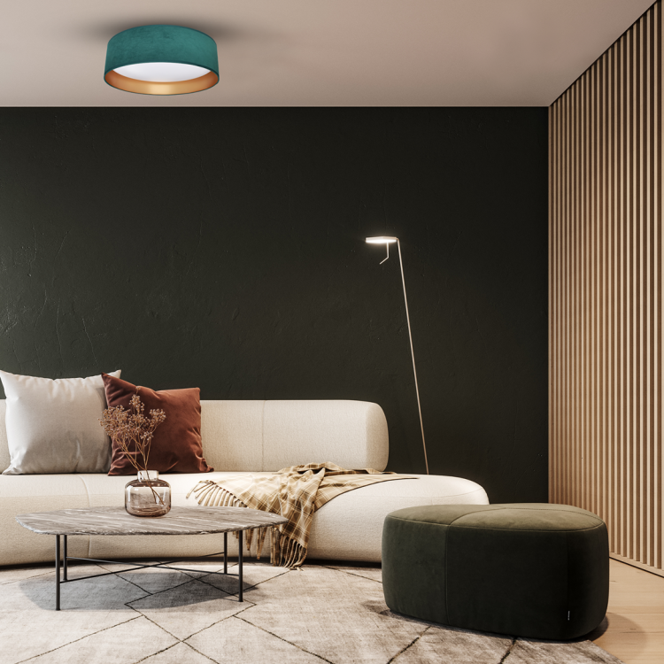 Plafoniera Plafon RONDO GREEN 18W LED ML7071 Milagro do salonu sypialni korytarza jadalni oprawa lampa sufitowa nowoczesna oświetleniowa zielona zielony złota złoty zielono złota barwa neutralna biała dzienna Inspiracje Premium