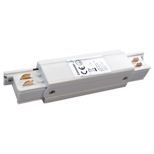 Łącznik Lampy Track Light Biały 3-obwodowy Typ: Prosty ML7083 Eko-Light na Szynoprzewód 3F do szynoprzewodu