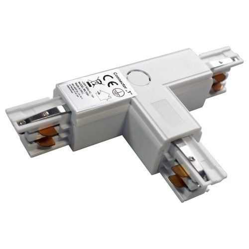 Łącznik Lampy Track Light Biały 3-obwodowy Typ: T DL ML7089 Eko-Light na Szynoprzewód 3F do szynoprzewodu
