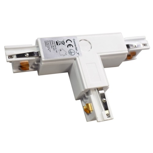 Łącznik Lampy Track Light Biały 3-obwodowy Typ: T DR ML7091 Eko-Light na Szynoprzewód 3F do szynoprzewodu
