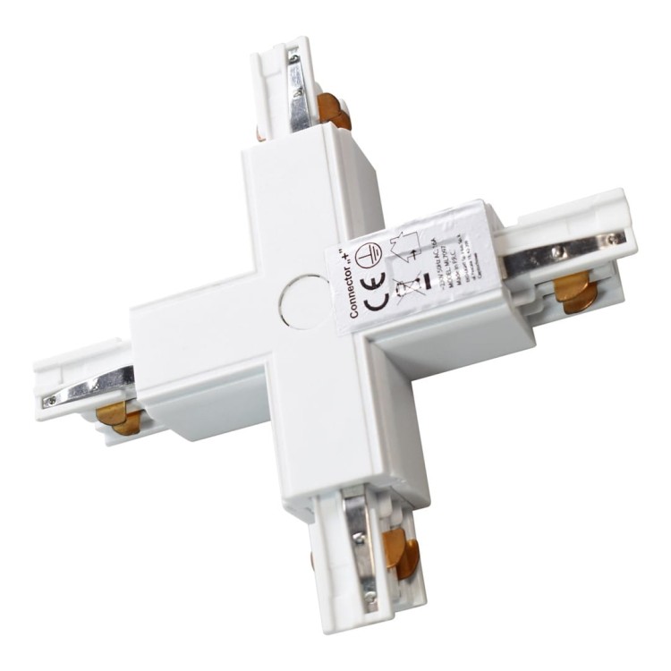 Łącznik Lampy Track Light Biały 3-obwodowy Typ: + ML7097 Eko-Light na Szynoprzewód 3F do szynoprzewodu