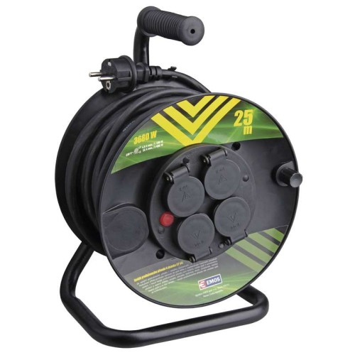 Przedłużacz bębnowy otwarty 4 gniazda 25m zwijany 3x1,5 IP44 P084251 Emos