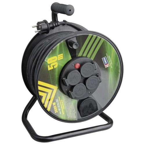 Przedłużacz bębnowy otwarty 4 gniazda 50m zwijany 3x1,5 IP44 P084501 Emos