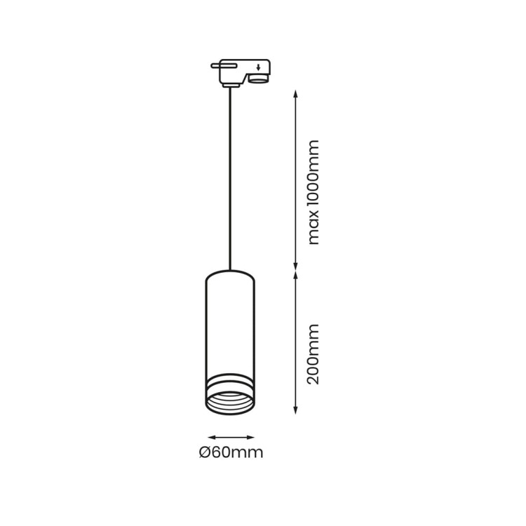 Pipe Ring Track Pendant Light White 1xGU10 ML7672 Milagro