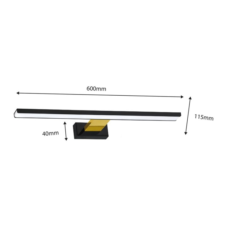 Kinkiet SHINE BLACK/GOLD 60cm 13,8W LED ML7885 Milagro