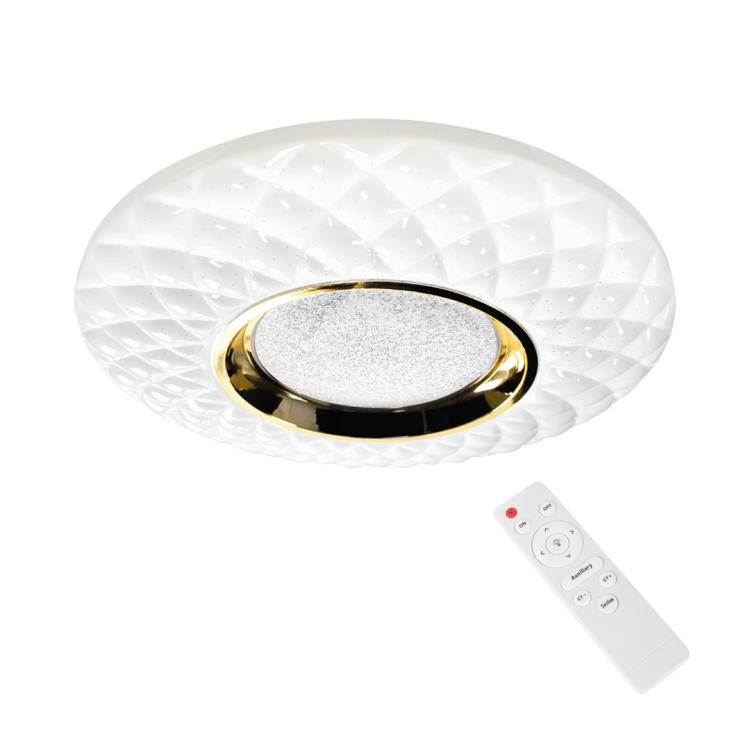 Plafoniera Plafon TOKYO GOLD 24W 400mm + Pilot ML7908 Milagro z pilotem do salonu sypialni korytarza jadalni oprawa lampa sufitowa nowoczesna oświetleniowa biało złoty złota barwa zmienna zimna neutralna biała dzienna ciepła Inspiracje Premium