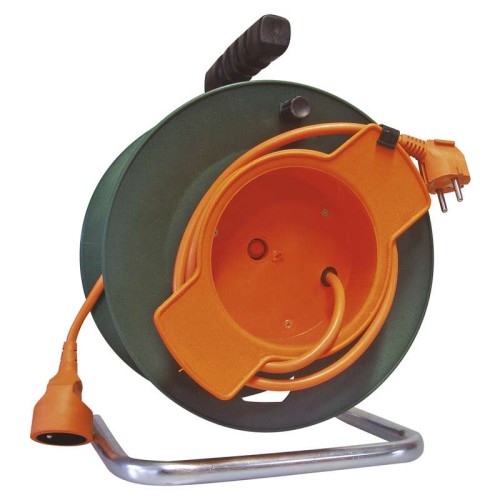 Przedłużacz bębnowy otwarty 1 gniazdo 25m zwijany 3x1,5 IP20 P19125 Emos pomarańczowy