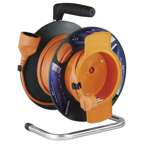 Przedłużacz bębnowy otwarty 1 gniazdo 25m zwijany 3x1,5 IP20 P19125 Emos pomarańczowy