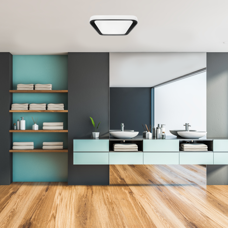 Plafoniera Plafon QUADRO BLACK 66W ML7932 Milagro z pilotem do salonu sypialni korytarza jadalni oprawa lampa sufitowa nowoczesna oświetleniowa czarny czarna barwa zmienna zimna neutralna biała dzienna ciepła Inspiracje Premium