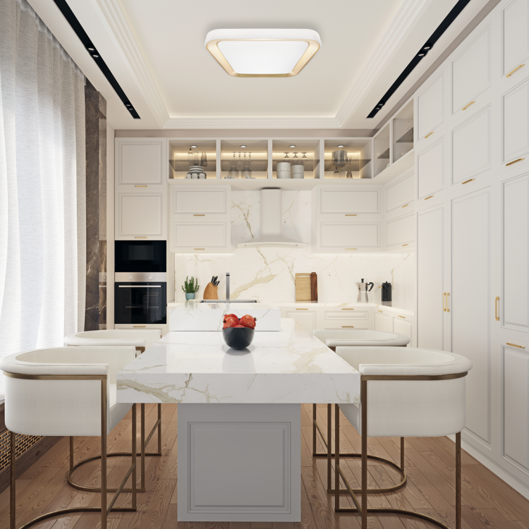 Plafoniera Plafon QUADRO GOLD 66W ML7933 Milagro z pilotem do salonu sypialni korytarza jadalni oprawa lampa sufitowa nowoczesna oświetleniowa złoty złota barwa zmienna zimna neutralna biała dzienna ciepła Inspiracje Premium