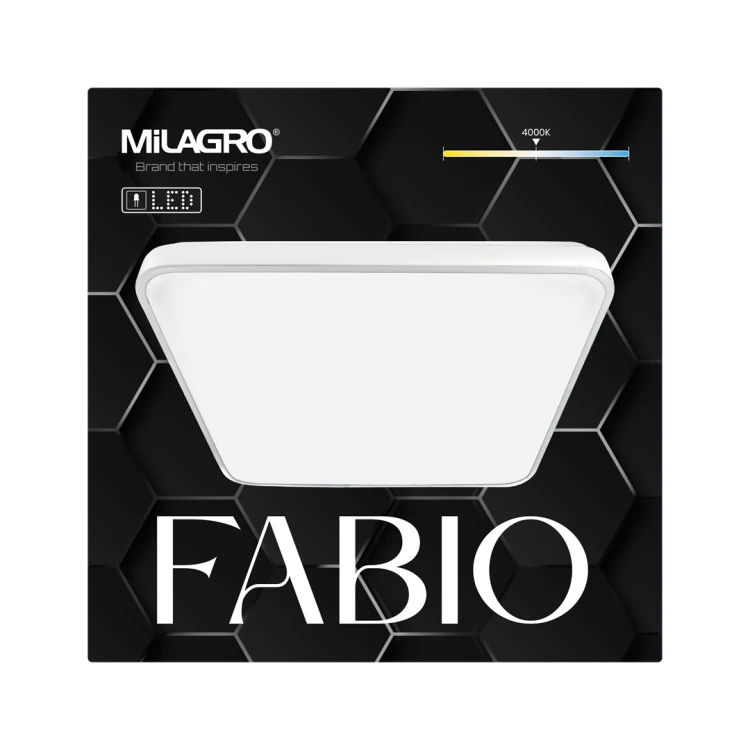 Plafoniera Plafon FABIO WHITE 35W ML7936 Milagro do sypialni korytarza jadalni oprawa lampa sufitowa nowoczesna oświetleniowa biała biały barwa neutralna biała dzienna Inspiracje Premium