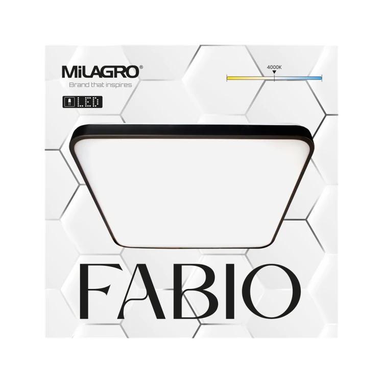 Plafoniera Plafon FABIO BLACK 23W ML7935 Milagro do sypialni korytarza jadalni oprawa lampa sufitowa nowoczesna oświetleniowa czarna czarny barwa neutralna biała dzienna Inspiracje Premium