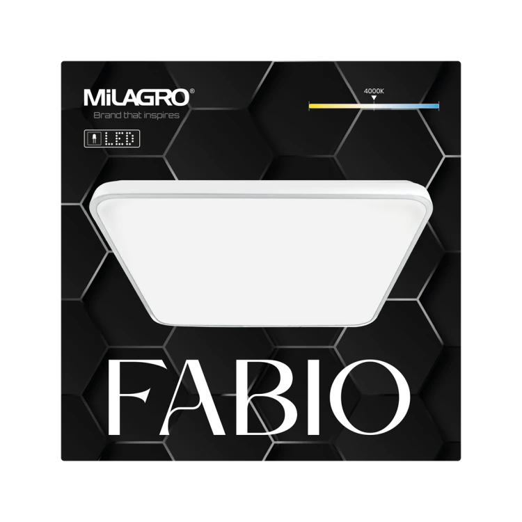Plafoniera Plafon FABIO WHITE 35W ML7936 Milagro do sypialni korytarza jadalni oprawa lampa sufitowa nowoczesna oświetleniowa biała biały barwa neutralna biała dzienna Inspiracje Premium