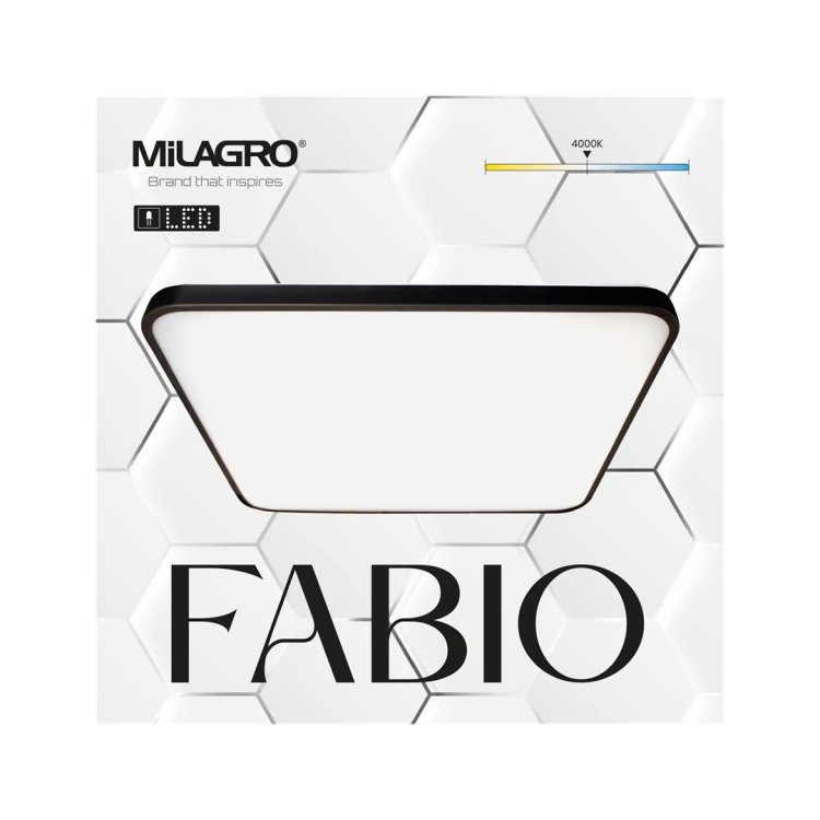 Plafoniera Plafon FABIO BLACK 35W ML7937 Milagro do sypialni korytarza jadalni oprawa lampa sufitowa nowoczesna oświetleniowa czarna czarny barwa neutralna biała dzienna Inspiracje Premium