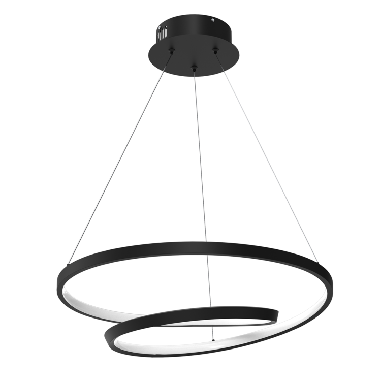Lampa sufitowa wisząca okrąg koło Industrialna Loft LUCERO BLACK 48W LED ML7948 Milagro 4000K 50cm nowoczesna oprawa oświetleniowa okrągła metal żyrandol czarny czarna zwis Inspiracje Premium