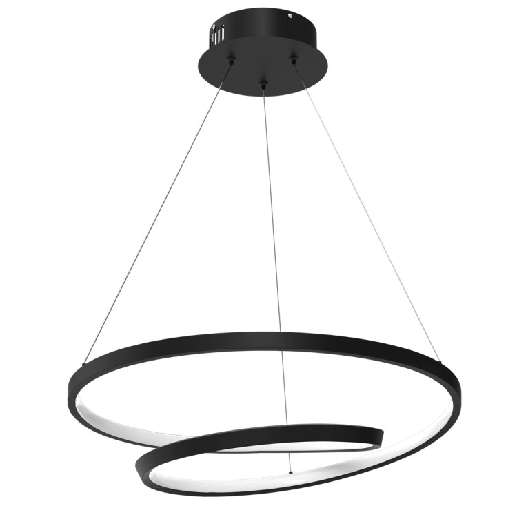 Lampa sufitowa wisząca okrąg koło Industrialna Loft LUCERO BLACK 48W LED ML7948 Milagro 4000K 50cm nowoczesna oprawa oświetleniowa okrągła metal żyrandol czarny czarna zwis Inspiracje Premium