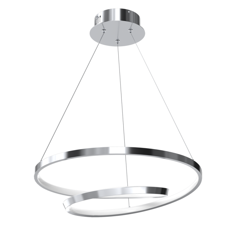Lampa sufitowa wisząca okrąg koło Industrialna Loft LUCERO CHROME 48W LED ML7949 Milagro 4000K 50cm nowoczesna oprawa oświetleniowa okrągła metal żyrandol chrom zwis Inspiracje Premium