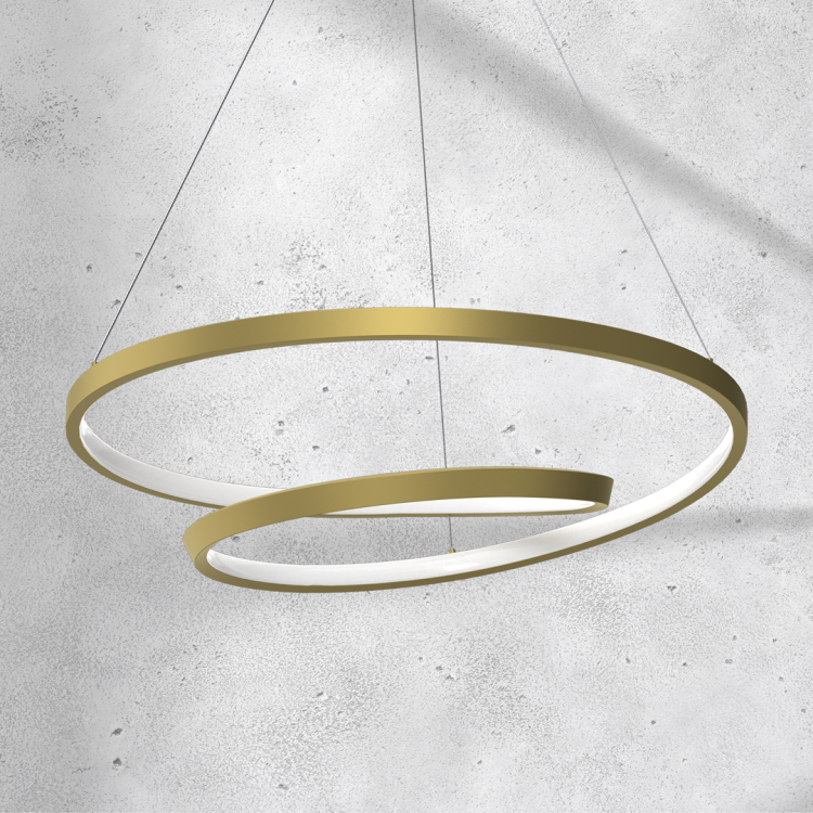 Lampa sufitowa wisząca okrąg koło Industrialna Loft LUCERO GOLD 48W LED ML7950 Milagro 4000K 50cm nowoczesna oprawa oświetleniowa okrągła metal żyrandol złoty złota zwis Inspiracje Premium